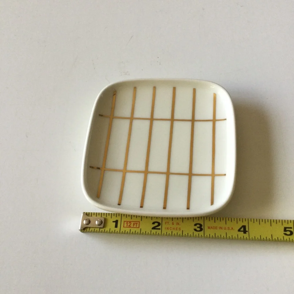 MARIMEKKO Tiiliskivi White / Gold Small Plate NWT - Picture 5 of 11
